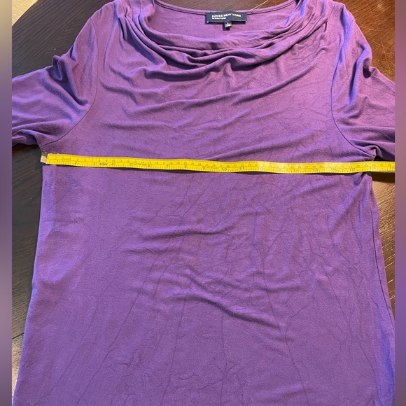 Jones New York Signature 3/4 Sleeve Cowl Neck Shirt - Picture 6 of 8